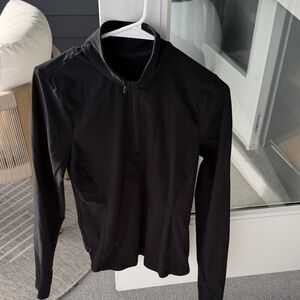 Alo Black Long Sleeve Zip-Up Top